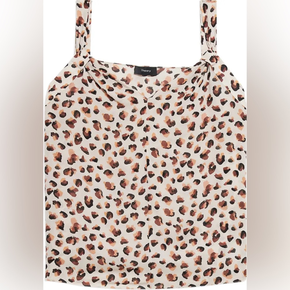 Theory Leopard Print Silk Tank Top sz Small